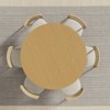 PexFix 52" Solid Wood Round Dining Table Kitchen Table for 4-6 with Tabletop & Textured Tapered Base for Living/Dining Room Coffee Office Natural - 3 of 4
