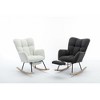 Teddy Fabric Rocking Chair with Adjustable Footrest and Side Pocket - 2 of 4
