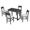 TiramisuBest Farmhouse Counter Height 5 Piece Dining Set Rectangular Table 4 Chairs Small Space Tuck Under Design Distressed Wood 47" - 3 of 4