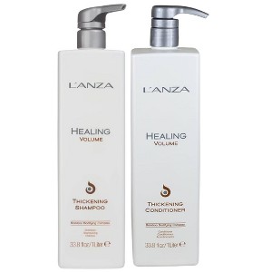 L'anza Healing Volume Thickening Shampoo & Conditioner (33.8 oz XXL DUO SET Kit) | Lanza Keratin Luxury for Fine, Thinning Hair - 1 of 2