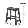SEVOBAL Counter and Bar Stools Rustic Wooden Farmhouse Backless Barstools with Faux Leather Seat for Kitchen Island, Gray, 19.49"*14.76"*25" - 4 of 4