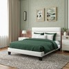 Velvet Upholstered Bed with Wooden Slats, No Box Spring Needed, Easy Assembly - 3 of 4