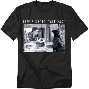 Men's Gilmore Girls Life's Short Talk Fast Luke And Lorelai T-Shirt - 1 of 4