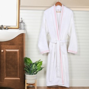 All-Season Unisex Cotton Terry Lounge Bathrobe with Embroidery by Blue Nile Mills - 1 of 4