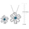 EVERLY JEWELRY | Sterling Silver 4-1/5ct TGW London-Blue and White Topaz 2-Piece Floral Necklace and Earrings Set - 2 of 4