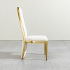 Modern Velvet Dining Chairs Set of 2, Upholstered Dining Chairs with Steel Legs for Kitchen or Dining Room – The Pop Home - 3 of 4