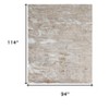 HomeRoots 8' X 10' Ivory Gray And Tan Abstract Distressed Area Rug - 3 of 3