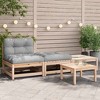 vidaXL Patio Sofa Set - Wooden armless Seating with Cushions & footstools - Modular Outdoor Garden Furniture - Solid Pine Wood - 2 of 4