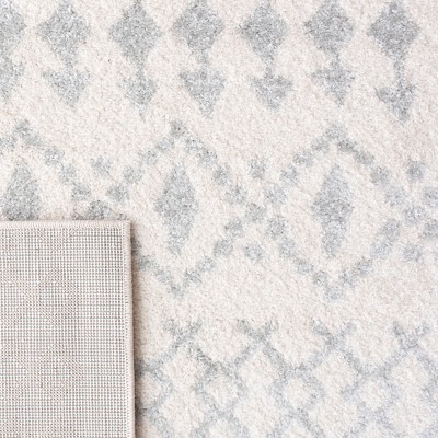 Ivory and Terracotta 79" Square Hand-Knotted Easy-Care Area Rug