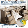 Modern TV stand, accommodates TVs up to 70 inches, featuring 4 drawers and sliding barn doors for a living room entertainment center. - 4 of 4