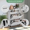 Shoe Cabinet with 2 Flip Drawers for Entryway, Freestanding Shoe Cabinet Organizer with Open Storage, Free Standing Shoe Rack Cabinet Corner - 3 of 4