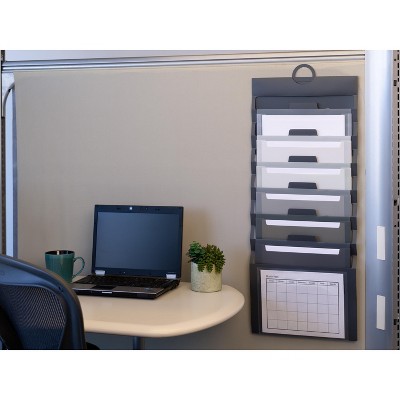 Freestanding 15'' Gray Cascading Wall Organizer with 6 Pockets