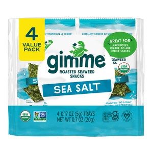 GimMe Organic Seaweed Sea Salt Snack - 4pk / 0.7oz - 1 of 4