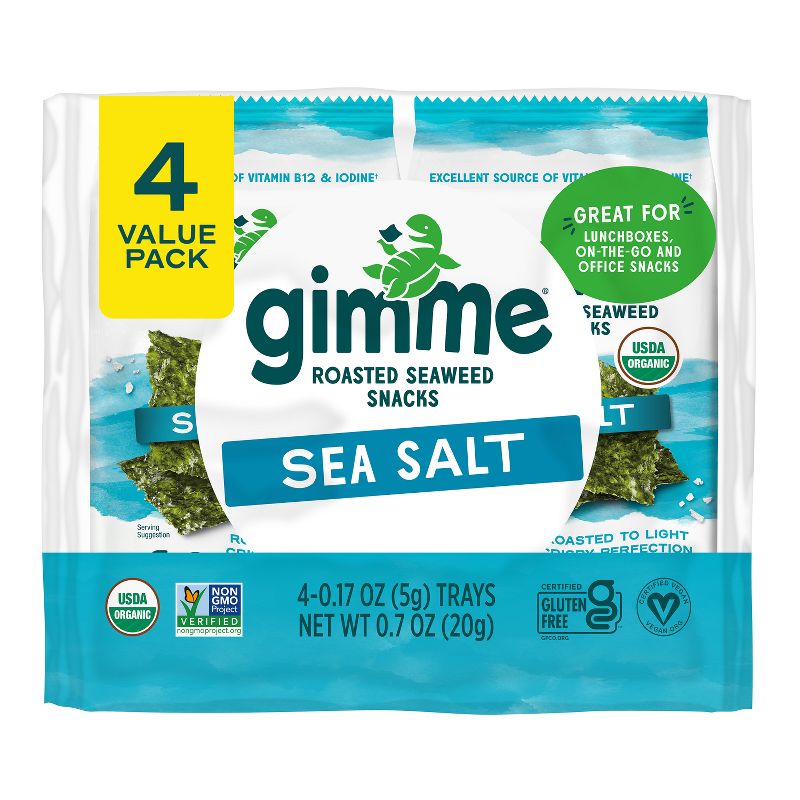 GimMe Organic Seaweed Sea Salt Snack - 4pk / 0.7oz, 1 of 10