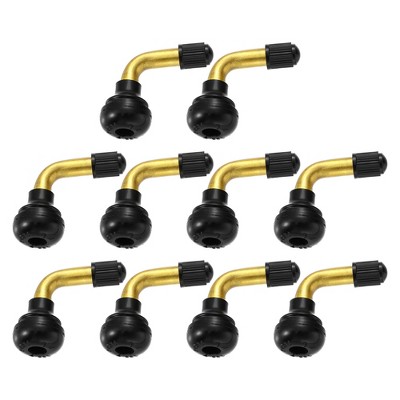Unique Bargains Rubber Base Bent 90 Degree Angled Car Tire PVR70 Valve 10 Pcs