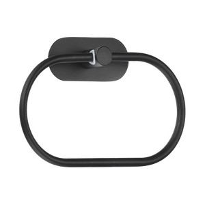 Unique Bargains Plastic Self-Adhesive Kitchen Bathroom Wall Mounted Towel Ring - 1 of 4