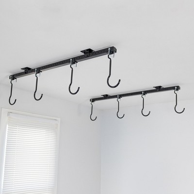 Teal and Black Adjustable Ceiling Mounted Bike Storage Rack