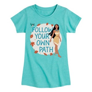 Girls' - Disney Princess - Pocahontas Follow Your Own Path Fitted Short Sleeve Graphic T-Shirt - 1 of 4