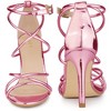 Perphy Women's Open Toe Strappy Criss Cross Straps Stiletto Heel Buckle Sandals - 2 of 3