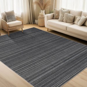 Modern Washable Area Rug for Living Room, Soft Floor Rug with Non Slip Backing, Low Pile Stain Resistant Bedside Carpet for Dorm - 1 of 4