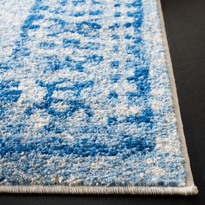 Blue and Silver Synthetic 10' x 14' Rectangular Area Rug