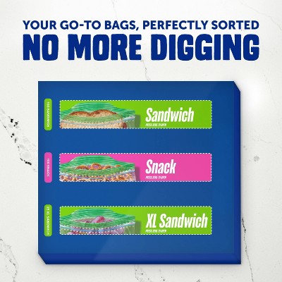Ziploc Lunch Trio Sandwich for School Meal Prep Snack Bags - XL - 225ct