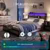 Metal Bed Frame with Drawers, Headboard Shelf, Charging, LED - 2 of 4
