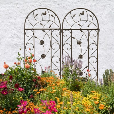 Maggift Patio Decorative Screens, Elegant Vine Pattern Yard Fencing, Pet-Safe Decorative Fence for Yard, Patio, Brown, 40"*19.7"*86.7"