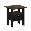Furinno 1PC Modern Bedside End Table Nightstand Accent Sofa Side Table W/Removable Drawer & Open Storage Shelf,Amber Pine/Brown - 3 of 4