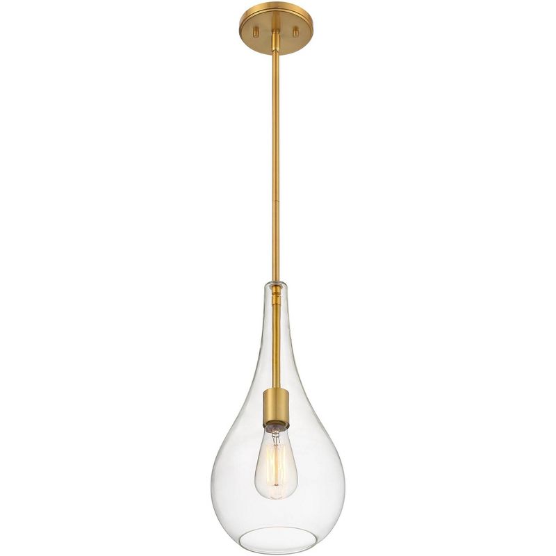 Possini Euro Design Soft Gold Mini Pendant 7 1/2" Wide Modern Clear Glass Shade Fixture for Dining Room House Home Foyer Kitchen, 5 of 7
