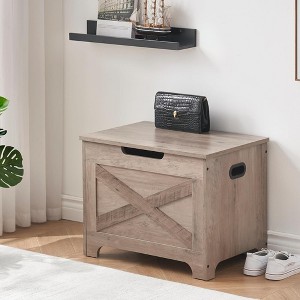 Whizmax Storage Chest, Storage Bench with Safety Hinge, Wooden Entryway Bench, Shoe Bench, Large Storage Chest for Entryway, Bedroom, Living Room - 1 of 4