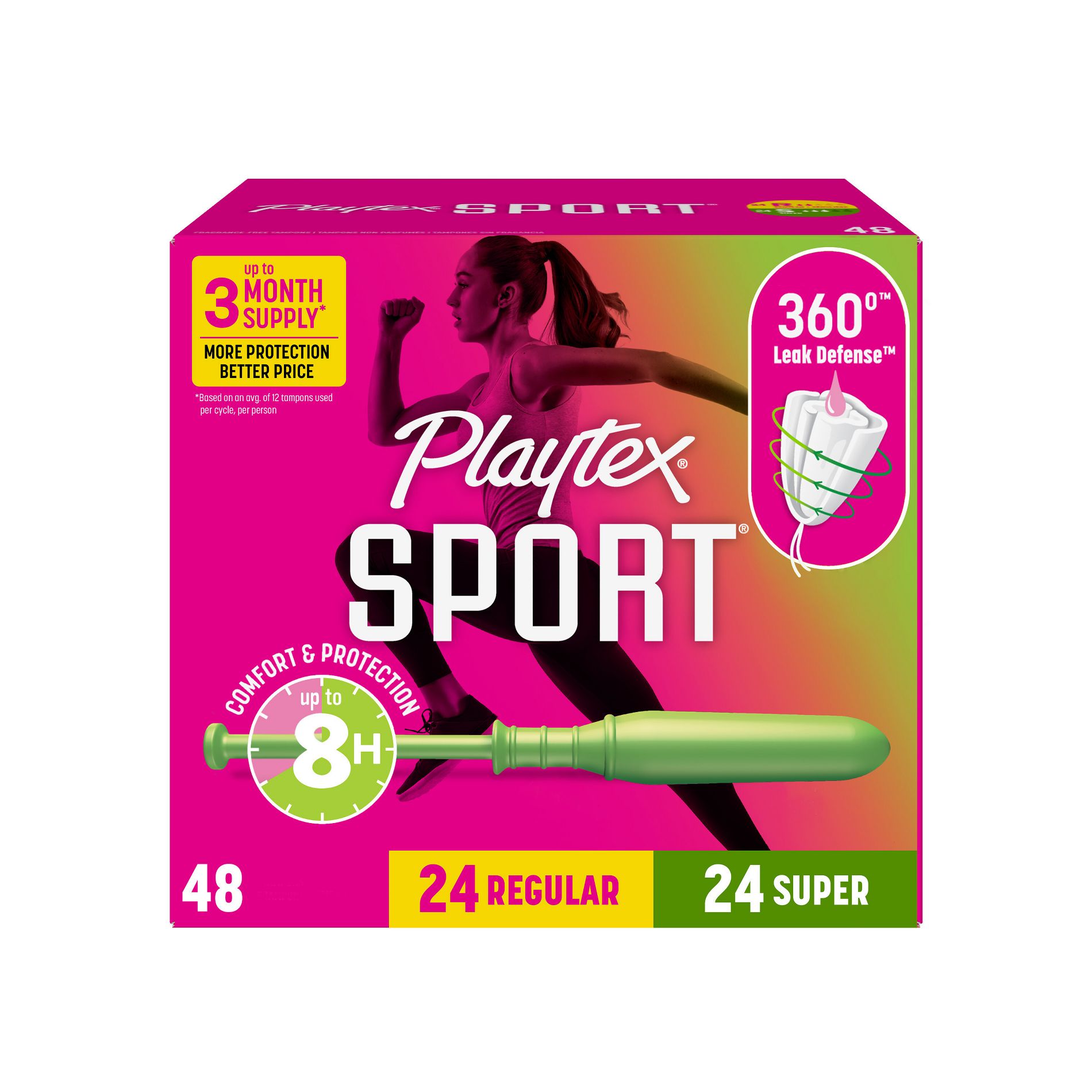 Playtex Sports Plastic Unscented Multipack Tampons