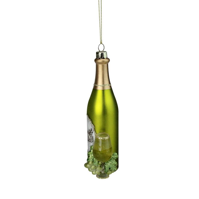 NORTHLIGHT 5.75" Wine Country Glass Bottle Christmas Ornament - Green, 2 of 4
