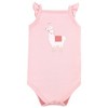 Hudson Baby Infant Girl Cotton Sleeveless Bodysuits 5pk, Llama - 2 of 4