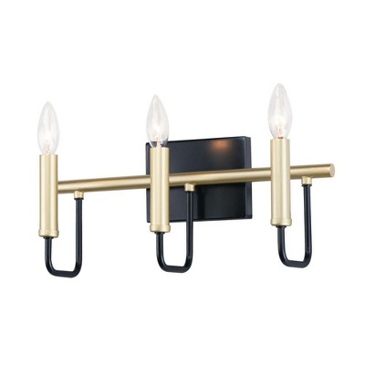 Maxim Lighting Sullivan 3 - Light Vanity in  Black/Gold