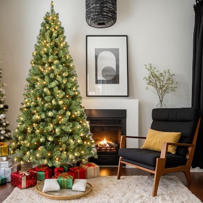 Resenkos Artificial 9ft  LED-lit Christmas Tree with 1930PVC Mixed Branch Tips
