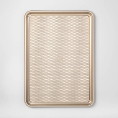 21"x15" Mega Cookie Sheet Gold Warp Resistant Textured Steel - Made By Design™