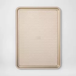 21"x15" Mega Cookie Sheet Gold Warp Resistant Textured Steel - Made By Design™