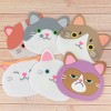 Wrapables Silicone Cute Animal Coasters for Glasses, Cups, and Drinks (Set of 6), Cute Cat - 2 of 4