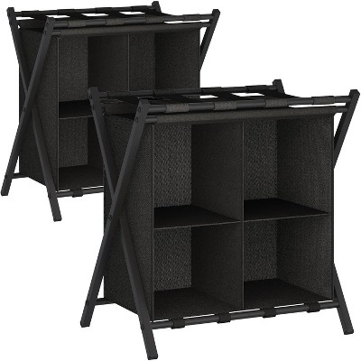 Luggage Rack with storage, Guest Room Folding Suitcase Stands, Holds up to 120 lb, Space Saving Suitcase Holders