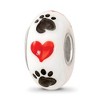 Black Bow Jewelry Fenton White Muttley Dog Glass & Sterling Silver Bead Charm - 4 of 4