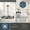 VAXCEL Grantley Matte Black Wheel Chandelier Light Fixture Clear Glass Shade, LED Compatible, Damp Rated - 4 of 4