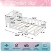 BABYYER Full Size Floor Bed with Bookcases and Blackboards, Solid Wood Platform Bed with Storage Headboards, Playhouse for Kids and Teens - 4 of 4