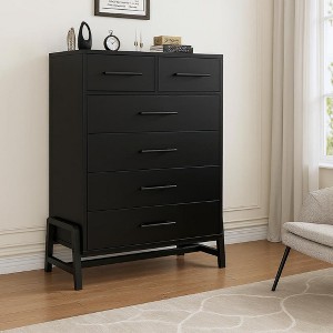 6 Dresser for Bedroom,Wide Drawer with Storage Freestanding, Wooden Closet Storage Chest for Living Room, Bedroom, Entryway - 1 of 1