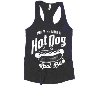 Simply Sage Market Makes Me Want A Hot Dog Real Bad Solid Racerback Tank - 1 of 3