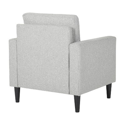 Pearl Silver Upholstered Accent Chair with Wood Legs
