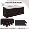 Lyngins Classic 4-Door Storage Bench with Linen Cushion, Magnetic Closure Shoe Bench with Adjustable Shelves, Pine Frame Storage Ottoman, Foot Stool - 3 of 4