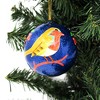 Slickblue Handcrafted Set of 2 Papier-Mâché Ornaments – Whimsical Bird & Animal Designs, 3" with Tassel Loops - 3 of 4