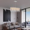 Ludomide Rectangular Crystal Chandelier Modern Raindrop Hanging Pendant Light Fixture for Dining Room Restaurants Kitchen Island - 2 of 4