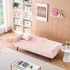 CAVINAS Minimalist Multi-Functional Adjustable Sofa Corduroy Upholstered 2-seater Sofa with Retractable Cup Holder - 4 of 4